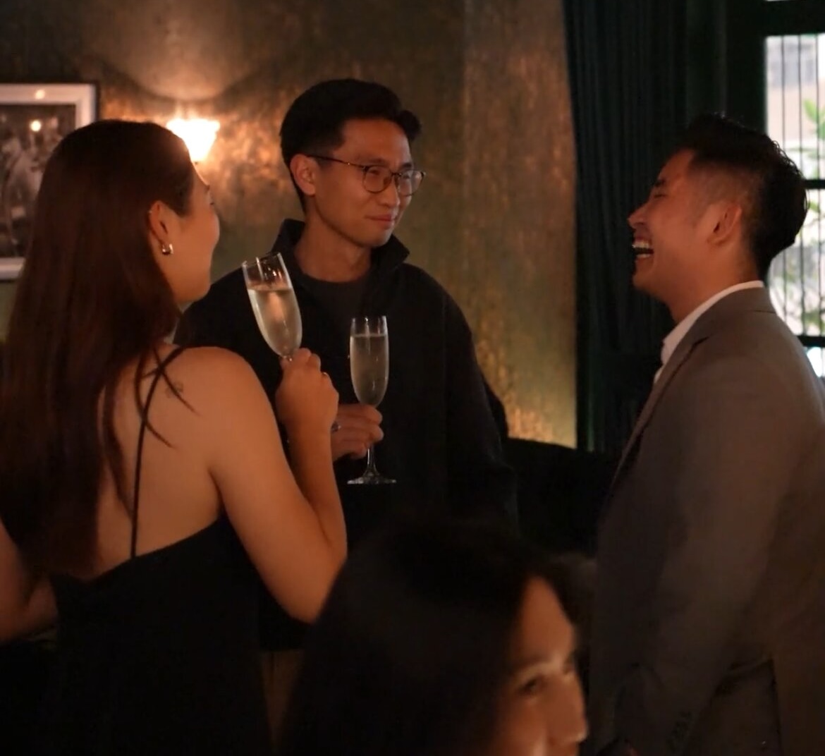 People connecting at a social event